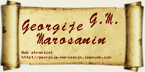 Georgije Marošanin vizit kartica